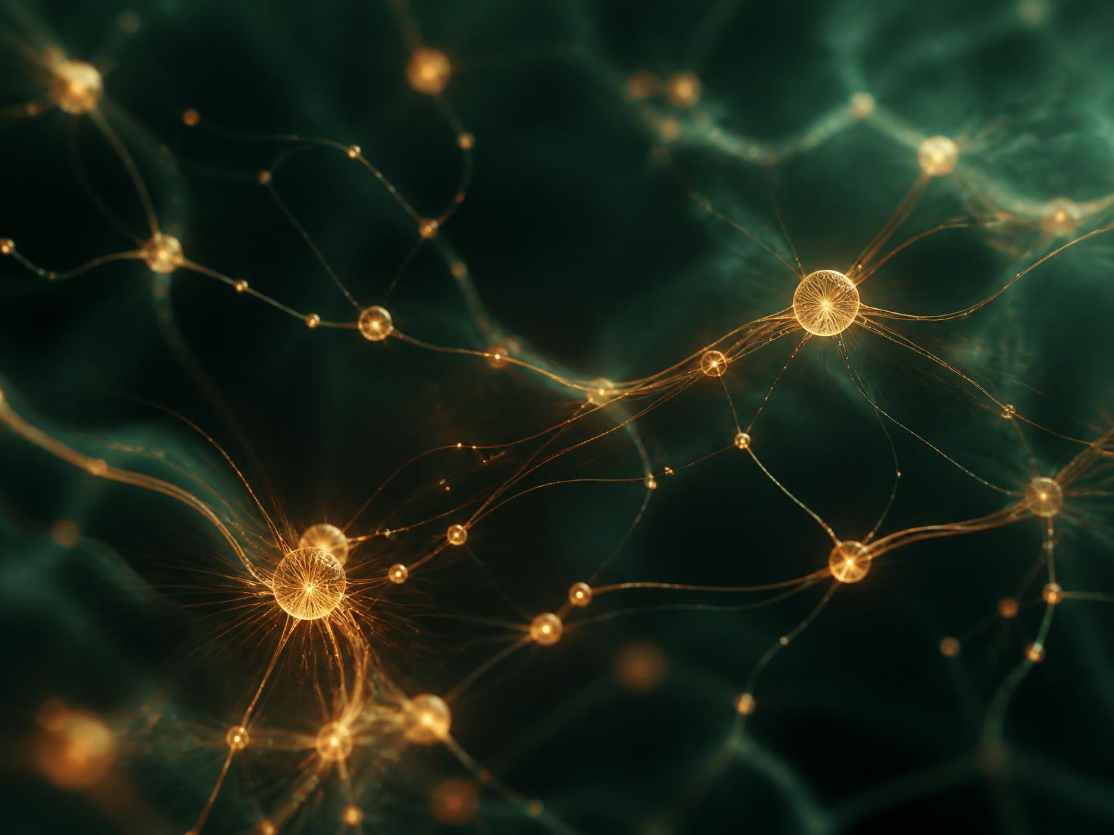 Abstract network of glowing connected nodes representing an operational ecosystem